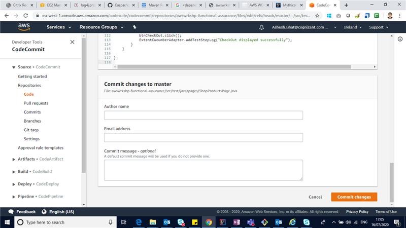 Commit Changes