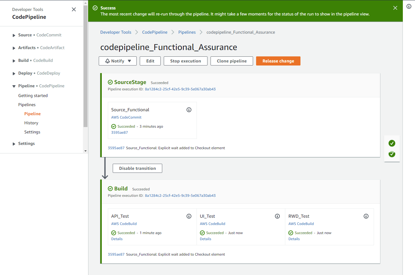 CodePipeline Functional Assurance